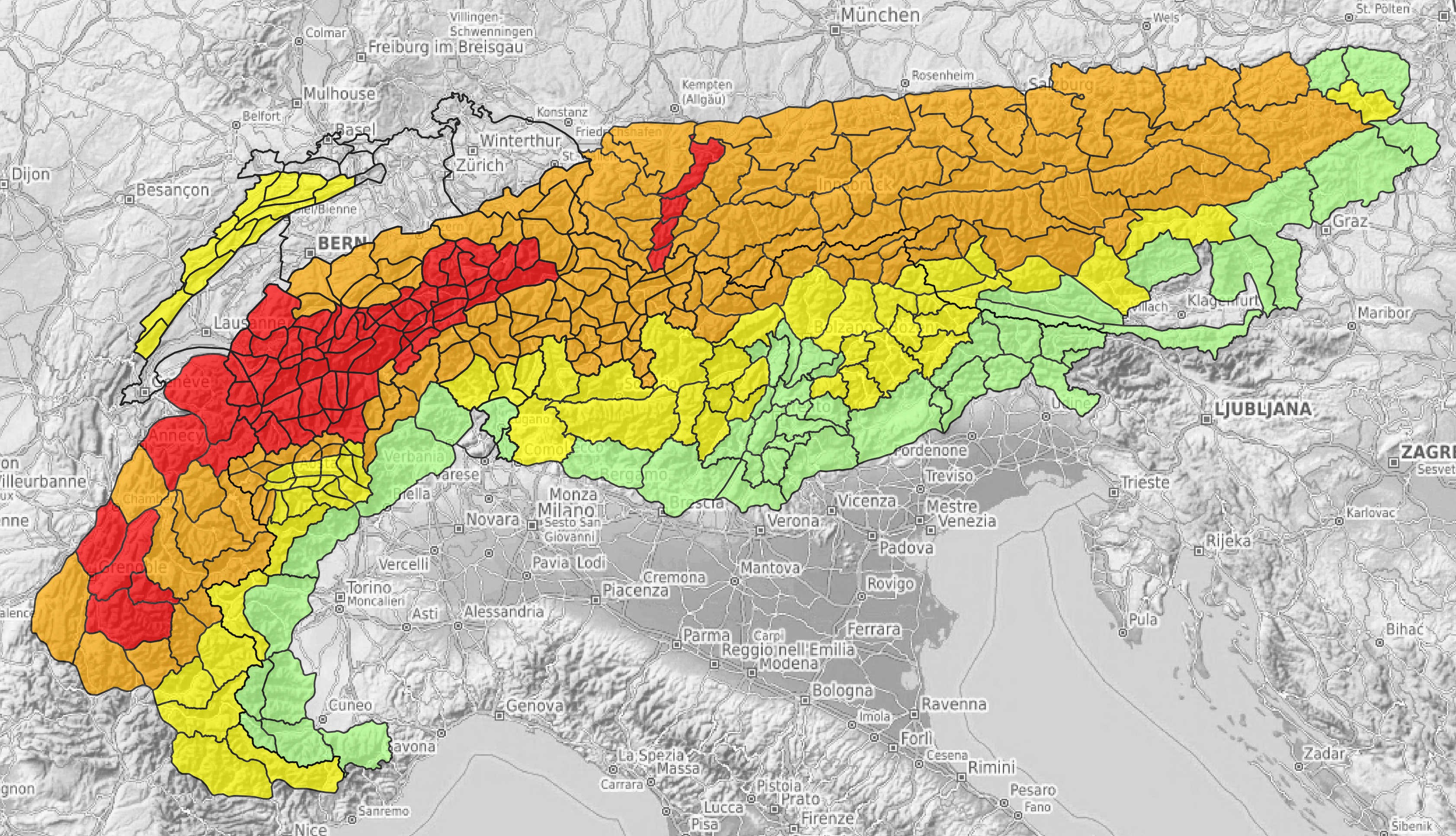 Initiative for a uniform avalanche forecast throughout the Alps