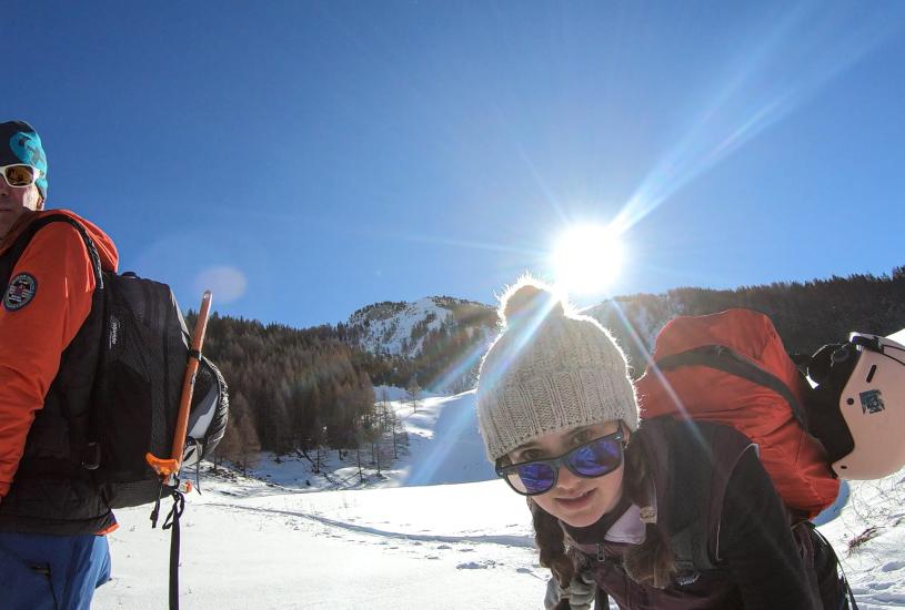 Familien-Skitour mit passend eingestellten Bindungen